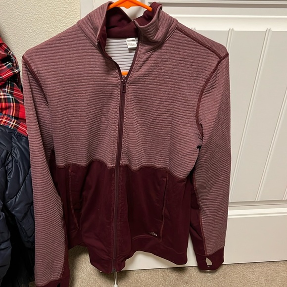ADIDAS | Two Tone Burgundy Track Jacket Zip Front EUC - Picture 1 of 4